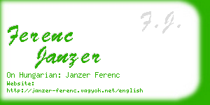 ferenc janzer business card